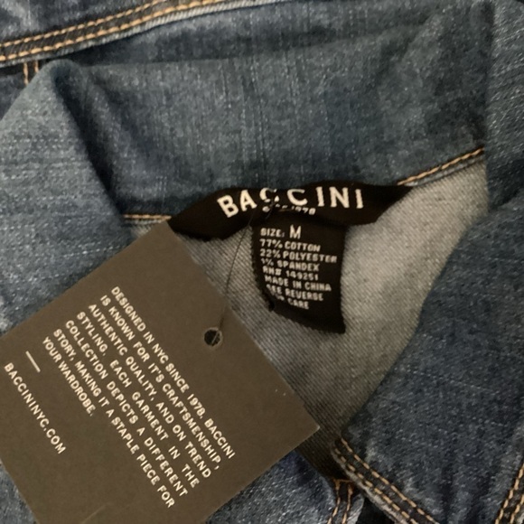 Baccini NWT Women’s Denim Jacket With Sparkle Trim.  Size M - Picture 4 of 6
